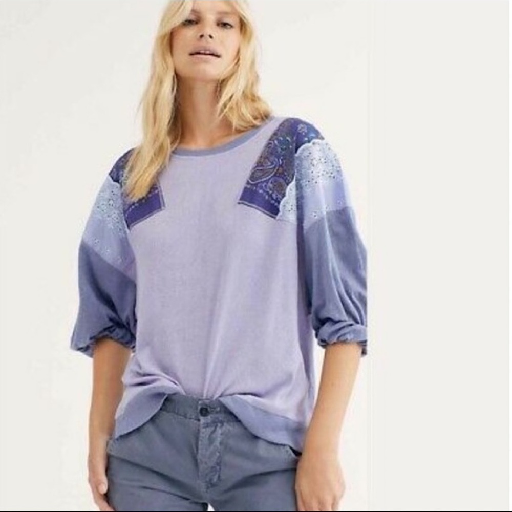 Free People Feelin’ It Patch Shoulder Top